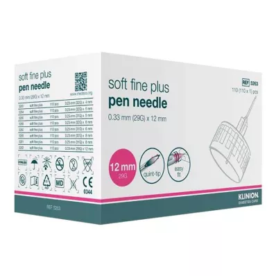 Klinion Soft fine plus kanyylit 12mm 29G 0,33mm, 110 kpl