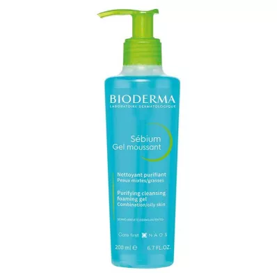 Bioderma Sebium Gel Moussant puhdistusgeeli epäpuhtaalle, rasvaiselle, akneen taipuvaiselle iholle, 200 ml