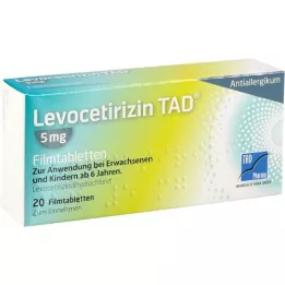 LEVOCETIRIZIN TAD 5 mg kalvopäällysteiset tabletit, 20 kpl
