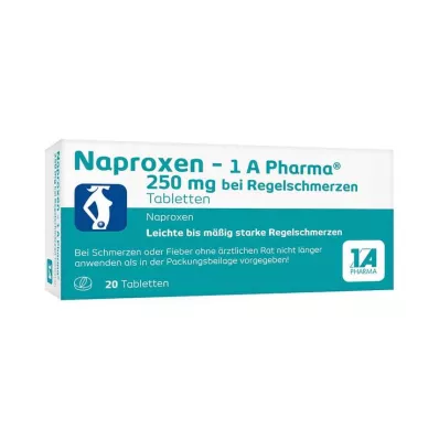 NAPROXEN-1A Pharma 250 mg kuukautiskipuihin, 20 kpl NAPROXEN-1A Pharma 250 mg kuukautiskipuihin, 20 kpl