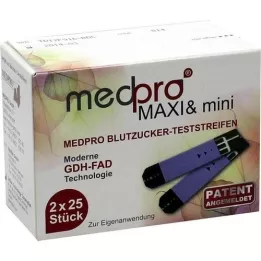 MEDPRO Maxi &amp; mini verensokeritestiliuskat, 2X25kpl