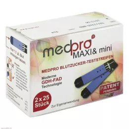 MEDPRO Maxi &amp; mini verensokeritestiliuskat, 2X25kpl