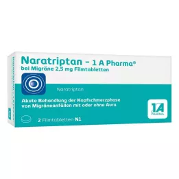 Naratriptan 1A Pharma migreeniin 2,5 mg kalvopäällysteiset tabletit, 2 kpl