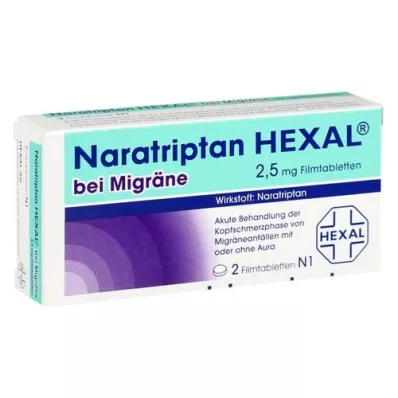 NARATRIPTAN HEXAL migreeniin 2,5 mg kalvopäällysteiset tabletit, 2 kpl