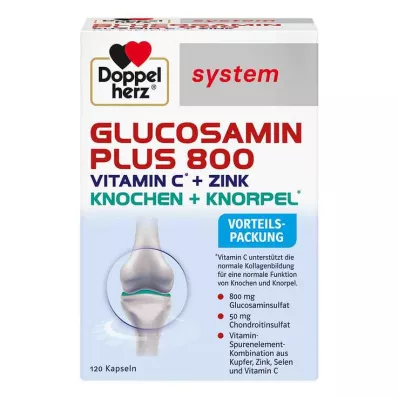 DOPPELHERZ Glukosamiini Plus 800 järjestelmäkapselit, 120 kapselia, 120 kapselia
