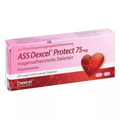 ASS Dexcel Protect 75 mg enteropäällysteiset tabletit, 20 kpl