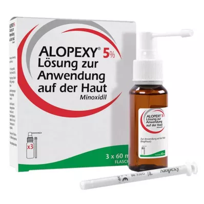 Alopexy 5 % liuos, 3X60 ml