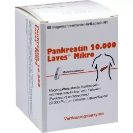 PANKREATIN 20 000 Laves Micro enteropäällysteistä kovaa kapselia, 50 kpl