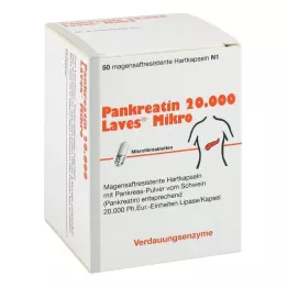 PANKREATIN 20 000 Laves Micro enteropäällysteistä kovaa kapselia, 50 kpl