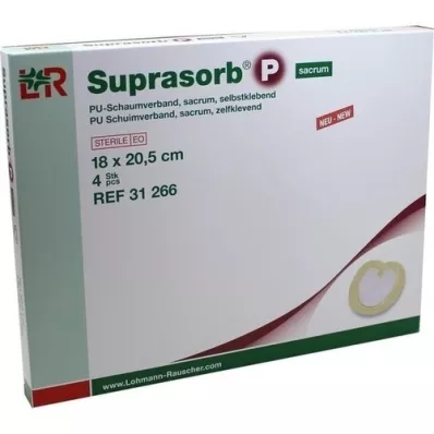 SUPRASORB P PU-Foam v.selfcl.sacrum 18x20,5 cm, 4 kpl