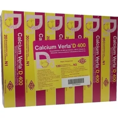 CALCIUM VERLA D 400 -hapettavat tabletit, 120 kpl