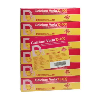 CALCIUM VERLA D 400 -hapettavat tabletit, 120 kpl CALCIUM VERLA D 400 -hapettavat tabletit, 120 kpl