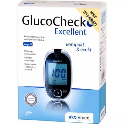 GLUCOCHECK Erinomainen verensokerimittarisarja mg/dl, 1 kpl