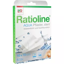 RATIOLINE aqua Shower Plaster Plus 10x15 cm steriili, 5 kpl