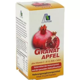 GRANATAPFEL 500 mg plus Vit.C+B12+Sinkki+Selenium Caps., 60 kpl