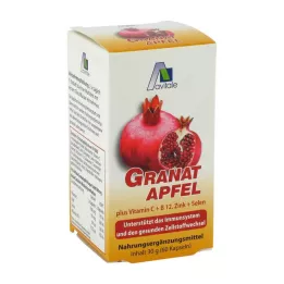 GRANATAPFEL 500 mg plus Vit.C+B12+Sinkki+Selenium Caps., 60 kpl