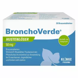 BRONCHOVERDE Yskänlääkkeet 50 mg poreilevat tabletit, 20 kpl