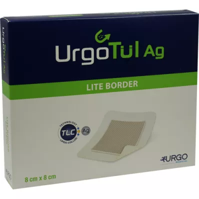 URGOTÜL Ag Lite Border 8x8 cm sidos, 10 kpl