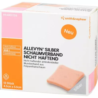 Allevyn hopeasidos 4,5x5,5 cm tarttumaton, 12 kpl