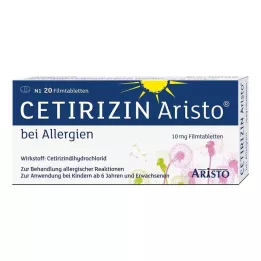 CETIRIZIN Aristo allergiaan 10 mg kalvopäällysteiset tabletit, 20 kpl