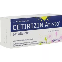 CETIRIZIN Aristo allergiaan 10 mg kalvopäällysteiset tabletit, 50 kpl