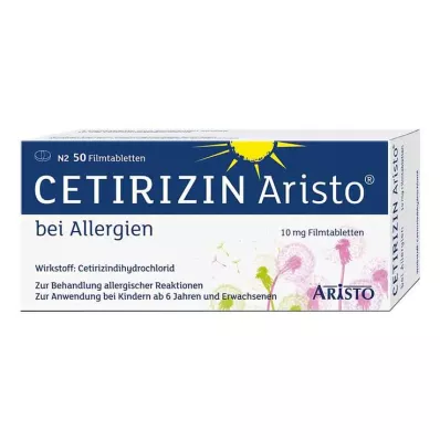 Cetirizine Aristo allergikoille 10 mg kalvopäällysteiset tabletit, 50 kpl