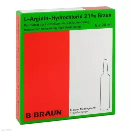 L-ARGININ-HYDROCHLORID 21% elektrolyyttinen kons. inf. l., 5X20 ml