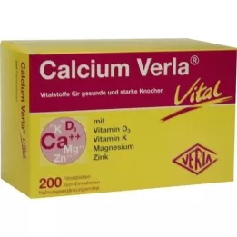 CALCIUM VERLA Vital kalvopäällysteiset tabletit, 200 kpl
