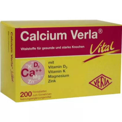 CALCIUM VERLA Vital kalvopäällysteiset tabletit, 200 kpl CALCIUM VERLA Vital kalvopäällysteiset tabletit, 200 kpl