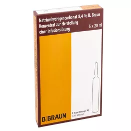 NATRIUMHYDROGENCARBONAT B.Braun 8.4% lasi, 5X20 ml