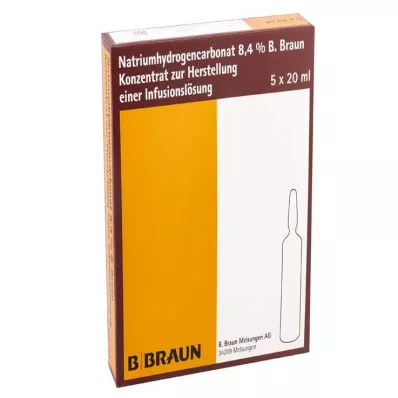 Natriumbikarbonaatti B.Braun 8,4% lasi, 5X20 ml
