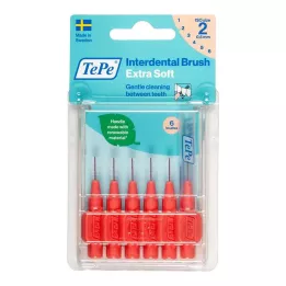 TEPE Interdentaaliharja x-soft 0.5mm ISO 2 punaista, 6 kpl