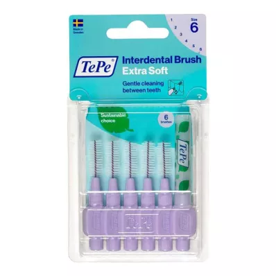 TEPE Interdentaaliharja x-soft 1.1mm ISO 6 violettia, 6 kpl