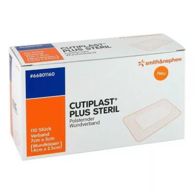CUTIPLAST Plus steriili 5x7 cm:n sidos, 110 kpl CUTIPLAST Plus steriili 5x7 cm:n sidos, 110 kpl