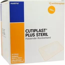 CUTIPLAST Plus steriili 7,8x10 cm sidos, 55 kpl