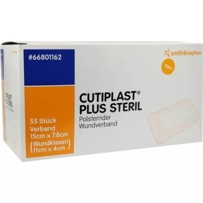 CUTIPLAST Plus steriili 7,8x15 cm sidos, 55 kpl