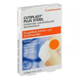 CUTIPLAST Plus steriili 5x7 cm:n sidos, 5 kpl
