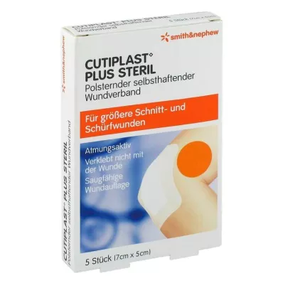 CUTIPLAST Plus steriili 5x7 cm:n sidos, 5 kpl CUTIPLAST Plus steriili 5x7 cm:n sidos, 5 kpl