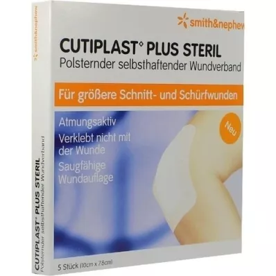 CUTIPLAST Plus steriili 7,8x10 cm sidos, 5 kpl