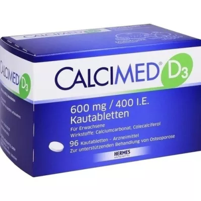 CALCIMED D3 600 mg/400 I.U. purutabletit, 96 kpl