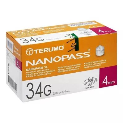 Terumo Nanopass 34 Pen kanyyli 34G 0,18x4mm, 100 kpl
