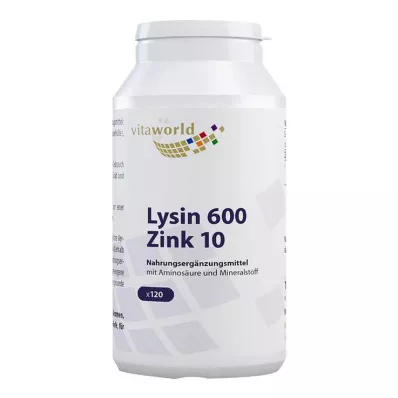 Lysiini 600 mg plus sinkki 10 mg kapselit, 120 kpl