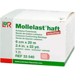 MOLLELAST liimasidokset lateksiton 6 cmx20 m punainen, 1 kpl
