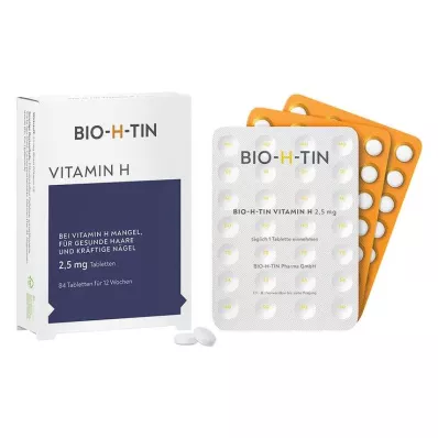 BIO-H-TIN H-vitamiini 2,5 mg 12 viikon ajan tabletit, 84 kpl BIO-H-TIN H-vitamiini 2,5 mg 12 viikon ajan tabletit, 84 kpl
