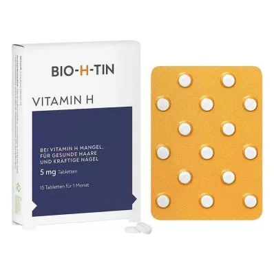 BIO-H-TIN H-vitamiini 5 mg tabletit, 15 kpl BIO-H-TIN H-vitamiini 5 mg tabletit, 15 kpl