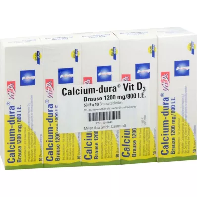 CALCIUM DURA Vit D3 poreallas 1200 mg/800 I.U., 50 kpl