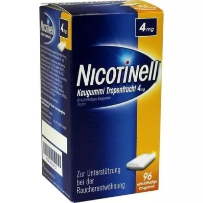 NICOTINELL Purukumi trooppiset hedelmät 4 mg, 96 kpl