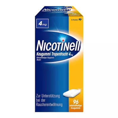 NICOTINELL Purukumi trooppiset hedelmät 4 mg, 96 kpl NICOTINELL Purukumi trooppiset hedelmät 4 mg, 96 kpl