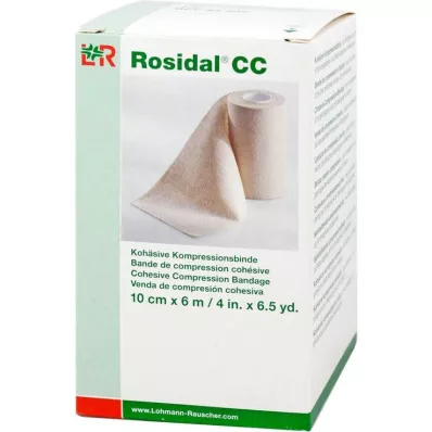 ROSIDAL CC Koheesiokompressiosidos 10 cm x 6 m, 1 kpl