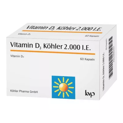 VITAMIN D3 KÖHLER 2 000 I.U. kapselia, 60 kpl